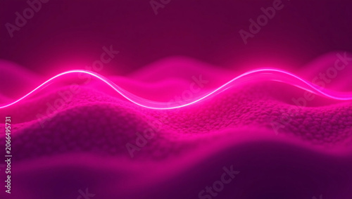 Neon magenta light wave over soft textured pink undulating layers