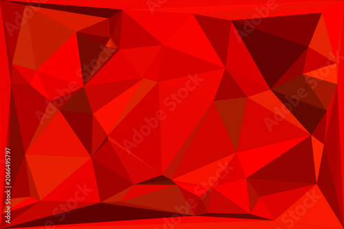 Fényképezés ArtAbstract Red Low Poly Background | Geometric Crystallized Ruby Backdrop Modern Bold Crimson Polygon Wallpaper Vibrant Scarlet and Maroon Mosaic Texture & Illustration