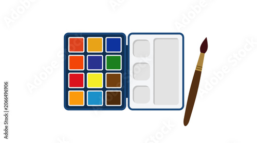 Watercolor Paint Set with Brush - Vibrant Colors for Art and Creativity