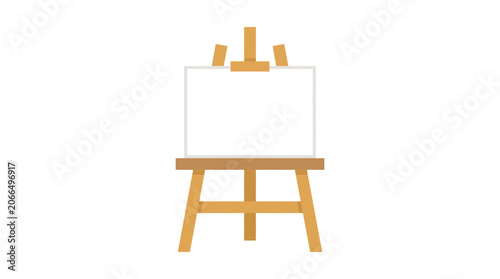 Blank Canvas on Wooden Easel, Art Studio Setup, Creative Space, Painting Preparation