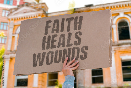 Quadro em tela "Faith heals wounds" Belief provides comfort and recovery