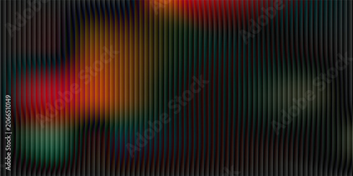 Bright striped background with futuristic vintage aesthetic and nostalgic retro chrome. Dramatic chromatic gradient in retro-futuristic style with warm and cool colors for art projects.