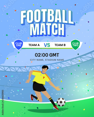 Football match competition sport background poster