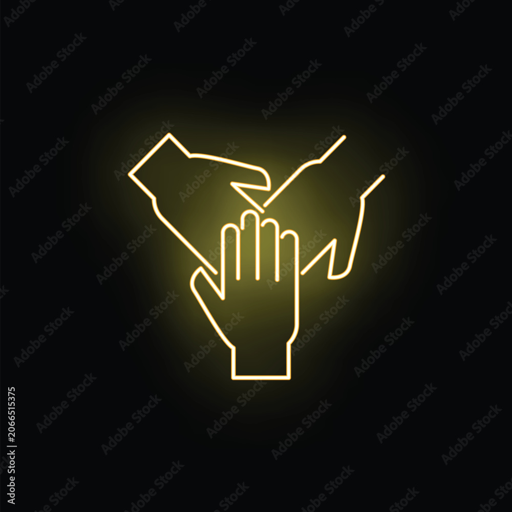 Fototapeta premium Three hands stacking together, symbolizing unity, teamwork, and support