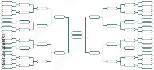 Photos Large blank tournament bracket for 64 teams or participants, sports competition