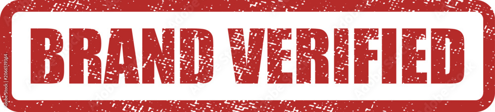 Fototapeta premium Brand verified stamp with red color on isolated white background