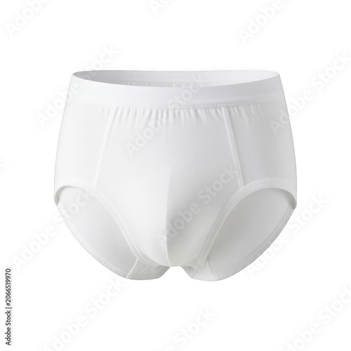 White mens briefs underwear isolated on transparent background