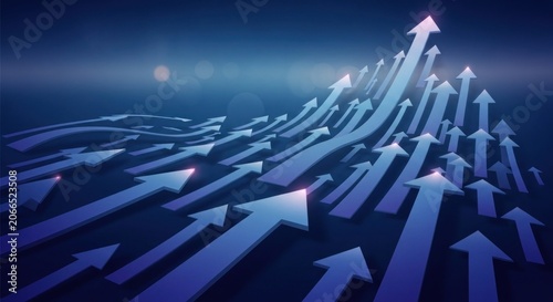 Upward Trending Arrows Symbolizing Growth and Success.