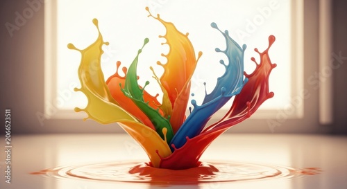 Vibrant Paint Splatter Explosion of Colors.