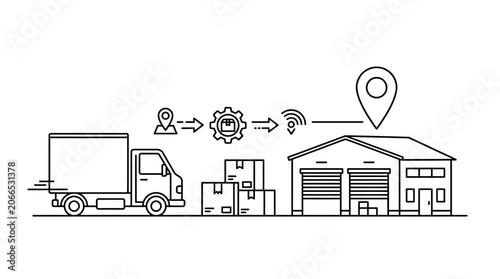 Photos Vector set of house and transport vehicle icons including truck car train van an