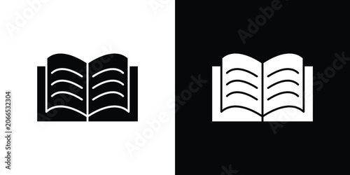 Bild auf Leinwand Book icon silhouette design collection in black and white for web