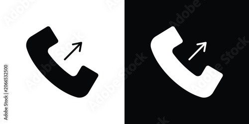 Fotografía Call outgoing icon silhouette design collection in black and white for web