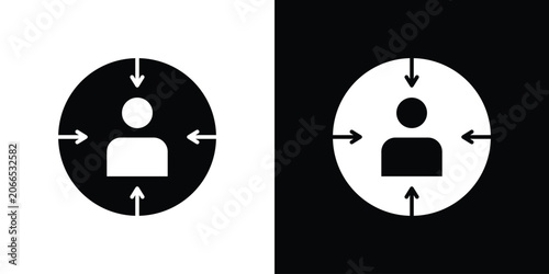 Bild auf Leinwand Centric consumer icon silhouette design collection in black and white for web