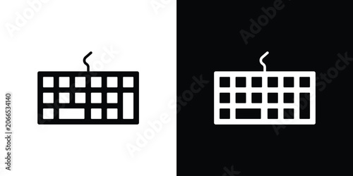 Tableau sur toile Keyboard icon silhouette design collection in black and white for web