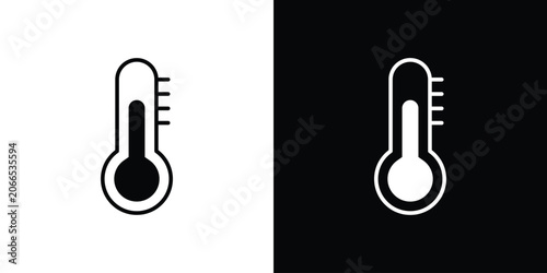 Fotografie Temperature icon silhouette design collection in black and white for web