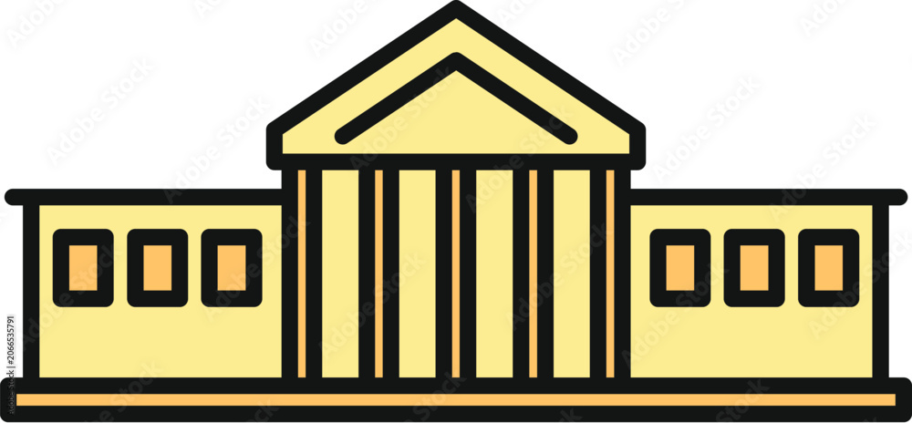 Naklejka premium Classical architecture building with columns, often symbolizing government, justice, or education