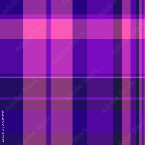 Bandana check vector fabric, best background seamless pattern. Fashionable tartan textile texture plaid in violet and purple colors.