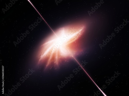 Photos Quasar emits gamma rays into space