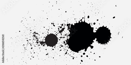 Foto Vector image featuring various black ink splatter designs on a white background