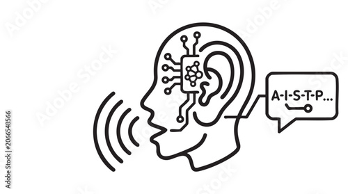 AI Voice Assistant Technology Icon with Speech Recognition System Artificial Intelligence Voice Recognition Assistant Communication Icon
