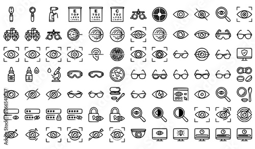 Fotografía Eye care and vision icons set
