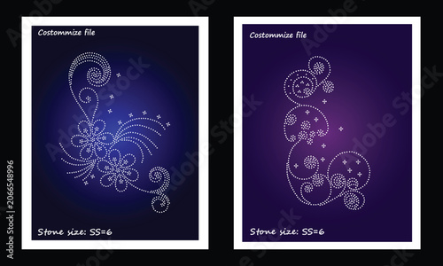 Crystal Abstract beautiful rhinestone glitter motif design, Flower Rhinestone Transfer
Bring Luxury sparkle Royal Starburst Neckline Rhinestone design.