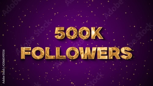 Gold 500 K Followers Text With Sparkles 500k social media