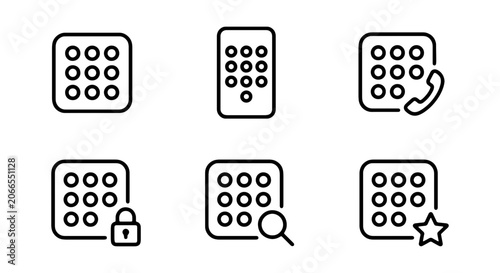 Εκτύπωση καμβά Phone Keypad Icons, Dialer Icons, Contact Icons, Communication Icons, Vector Set