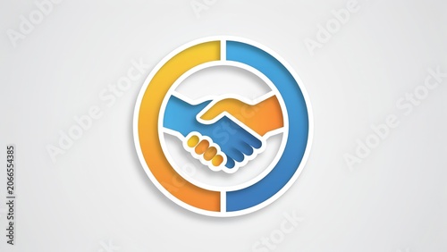 Business Partnership And Teamwork Handshake Icon Symbol For Collaboration And Trust