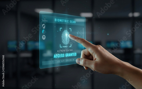Biometric Finger Scanning Identity Check Digital Security