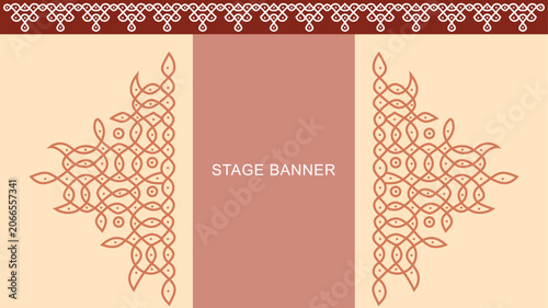 rangoli theme traditional stage decoration back drop