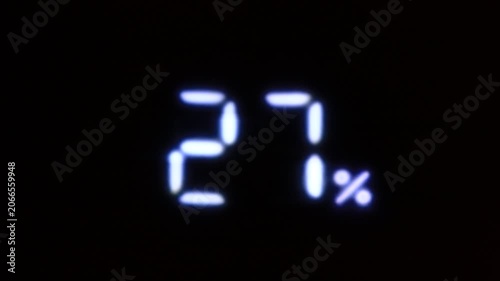 LED flashing digit on a black background