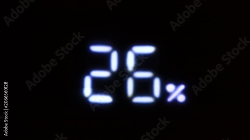 LED flashing digit on a black background