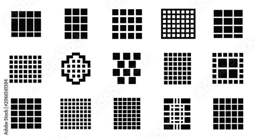 Abstract Grid Patterns Collection - Geometric Shapes and Visual Design