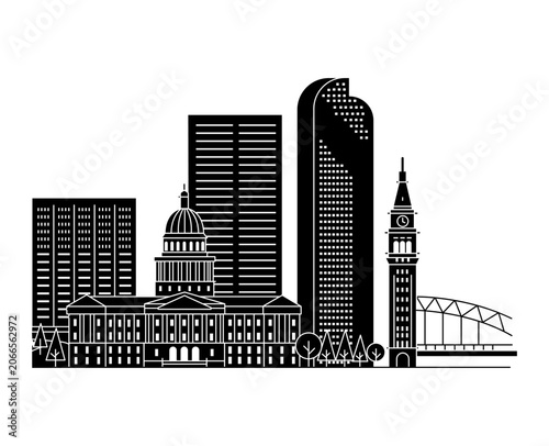 Modern Denver Cityscape Vector Illustration Featuring Urban Architecture for Business Travel and Tourism
