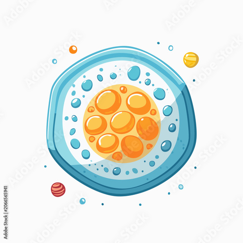 Abstract Cell Structure with Bubbles and Planets