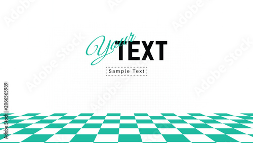 Minimalist white grid background with banner.