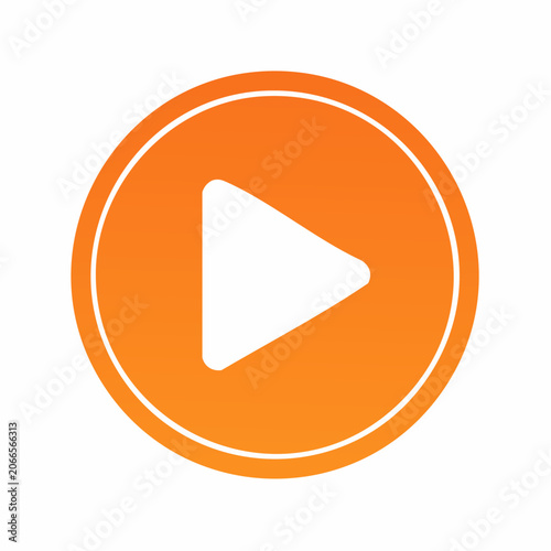 Orange Play Button Icon