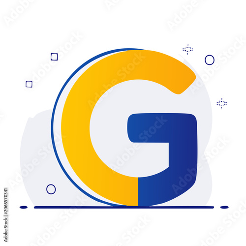 Flat design loading icon with blue and yellow circle