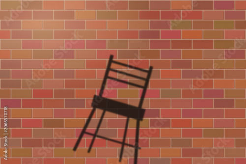 Illuminated Shadows of the City – Chair Shadow on Brick Wall