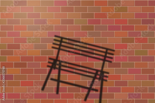 Illuminated Shadows of the City – Park Bench Shadow on Brick Wall