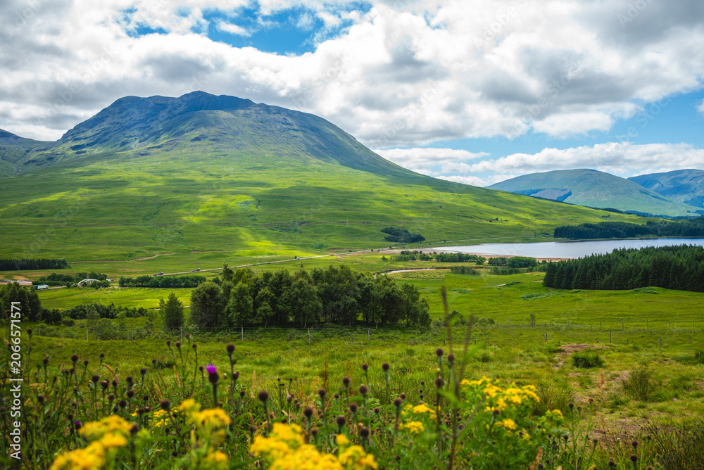 Obraz premium Scenery of Loch Lomond at highlands in Scotland, UK