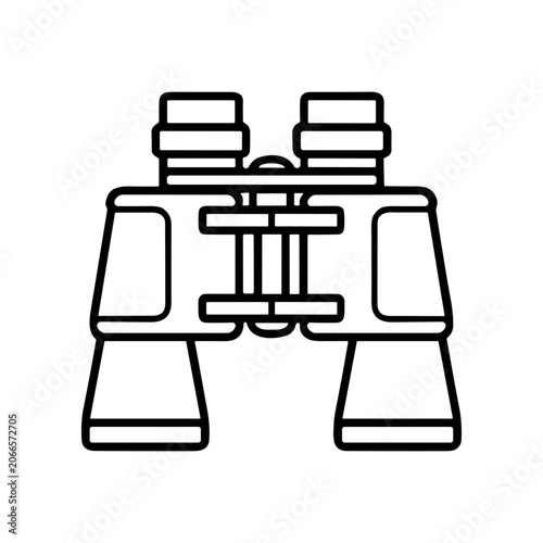 Binoculars Line Icon Black Simple Style.