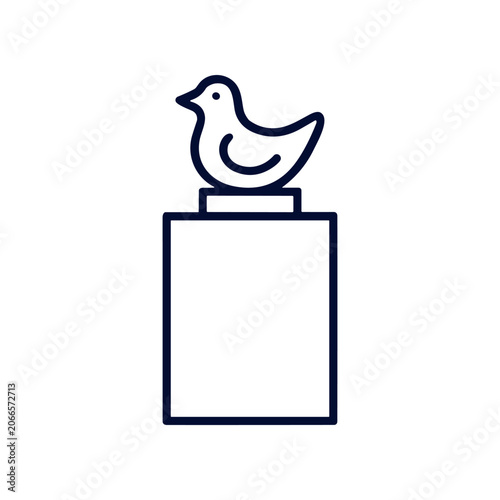Bird Sitting on a Pedestal Alone.