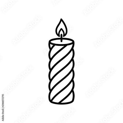 Black and white candle flame burning.