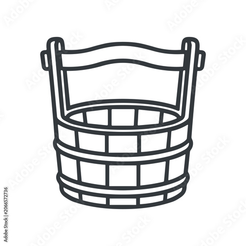 Black and white bucket illustration.