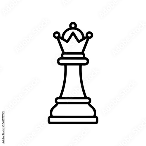 Black and white chess queen piece.