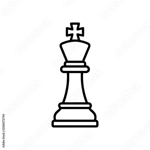 Black and white chess king piece.
