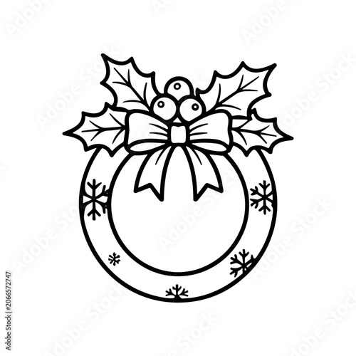 Black and white Christmas ornament design.