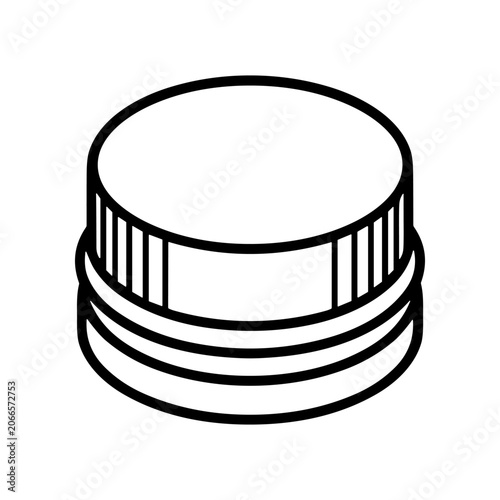 Black and white cap illustration.